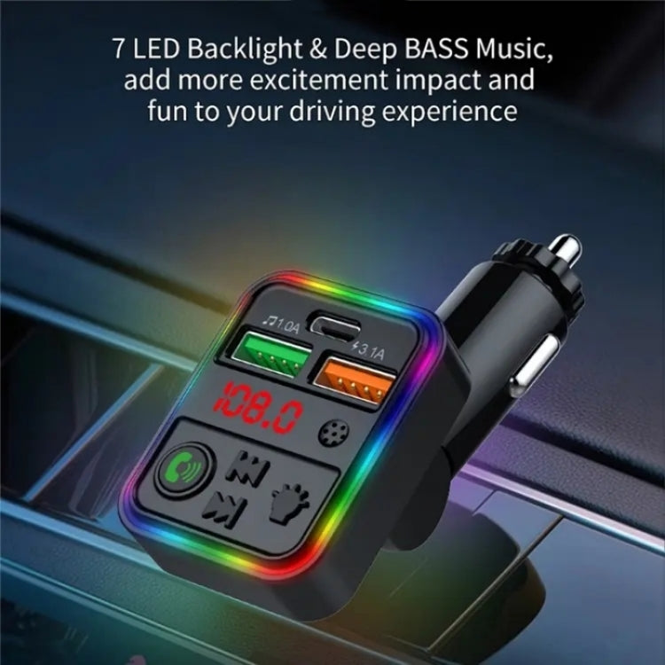 P18 Double USB Cigarette Lighter Bluetooth Car MP3 Music Player Hands-Free Calling Car Audio Device - Bluetooth Car Kits by buy2fix | Online Shopping UK | buy2fix