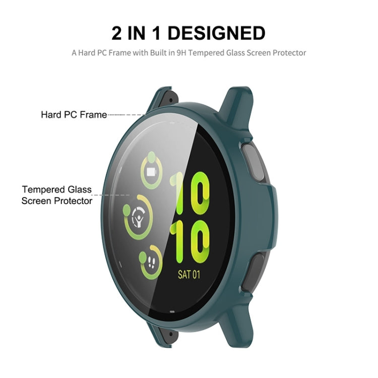 For Garmin Active 5 ENKAY Hat-Prince Full Coverage PC + Tempered Glass Film Integrated Watch Case(Transparent) - Watch Cases by ENKAY | Online Shopping UK | buy2fix