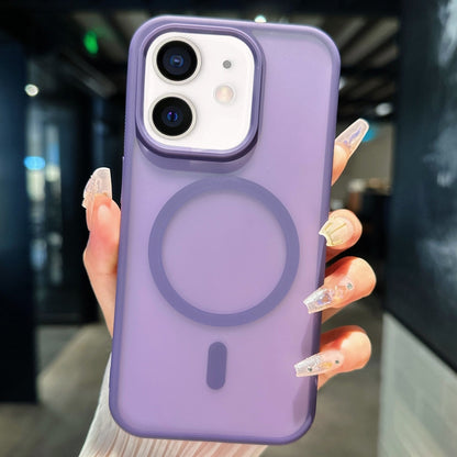 For iPhone 11 Transparent TPU Hybrid PC Magsafe Phone Case(Purple) - iPhone 11 Cases by buy2fix | Online Shopping UK | buy2fix