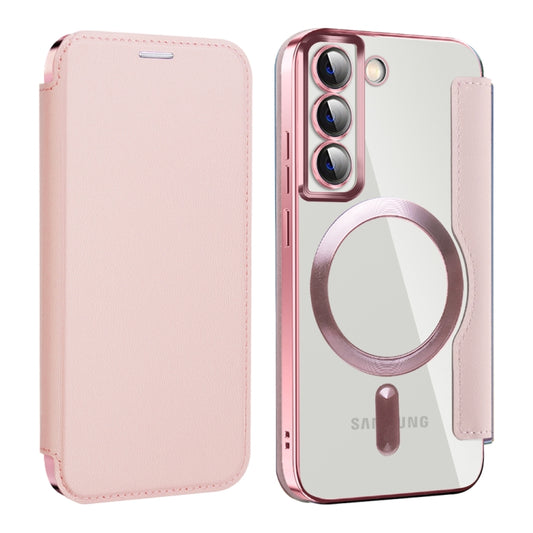 For Samsung Galaxy S22+ 5G MagSafe Magnetic RFID Anti-theft Leather Phone Case(Pink) - Galaxy S22 5G Cases by buy2fix | Online Shopping UK | buy2fix