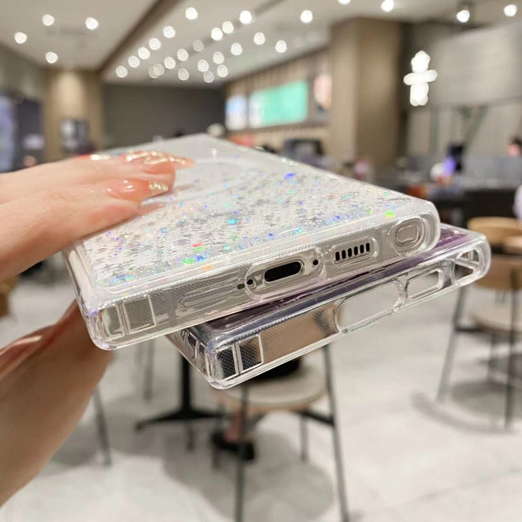 For Samsung Galaxy S24 5G MagSafe Glitter Hybrid Clear TPU Phone Case(Green) - Galaxy S24 5G Cases by buy2fix | Online Shopping UK | buy2fix