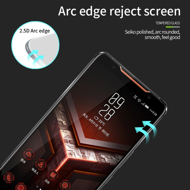 PINWUYO 9H 2.5D Full Screen Tempered Glass Film for Asus Rog Phone2(Black) - ASUS Tempered Glass by PINWUYO | Online Shopping UK | buy2fix