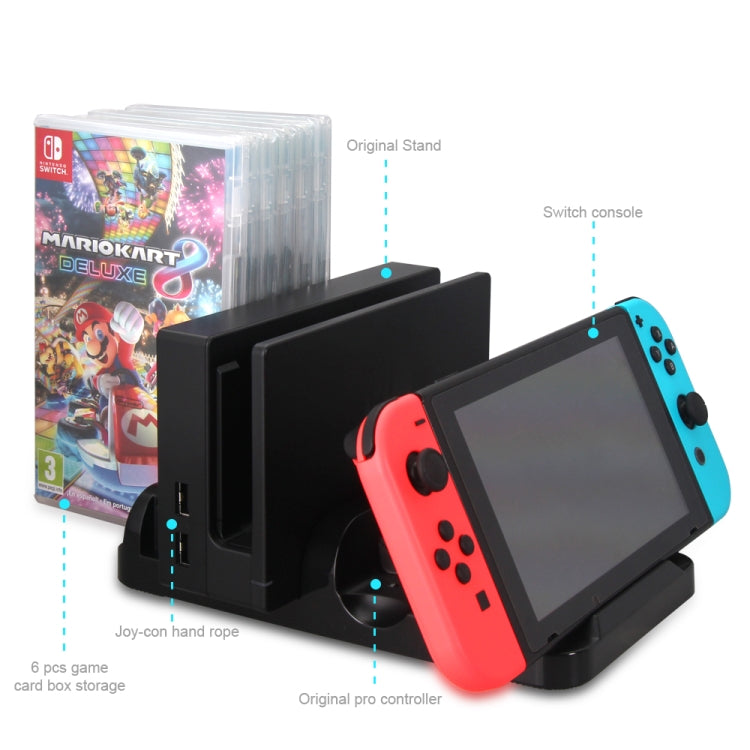 Multi-function Charging Dock Game Disc Storage Stand For Nintendo Switch Game Accessories - Charger & Power by DOBE | Online Shopping UK | buy2fix