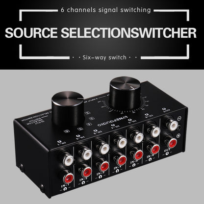 B016 6 Input 1 Output Audio Signal Source Selection Switcher, Output Volume Adjustment Control RCA Port - Consumer Electronics by buy2fix | Online Shopping UK | buy2fix