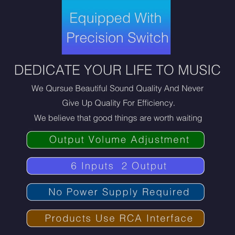 B026 6 Input 2 Output Or 2 Input 6 Output Audio Signal Source Selection Switcher RCA Port -  by buy2fix | Online Shopping UK | buy2fix