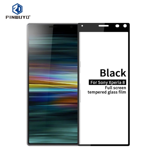 For Sony Xperia 8 PINWUYO 9H 2.5D Full Screen Tempered Glass Film(Black) - Sony Tempered Glass by PINWUYO | Online Shopping UK | buy2fix