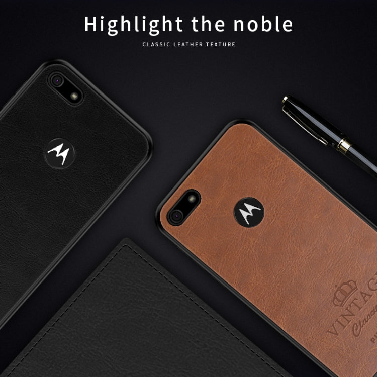 For MOTO E6 play PINWUYO Pin Rui Series Classical Leather, PC + TPU + PU Leather Waterproof And Anti-fall All-inclusive Protective Shell(Brown) - Motorola Cases by PINWUYO | Online Shopping UK | buy2fix