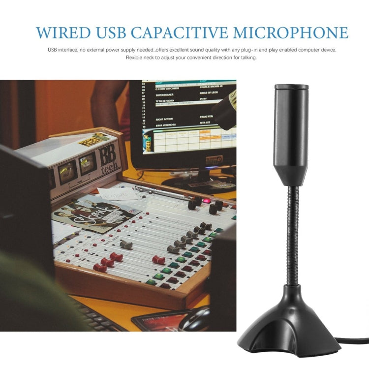 Dedicate USB Capacitive Mini Microphone Stand for PC Laptop Notebook Recording Wired Device - Microphone by buy2fix | Online Shopping UK | buy2fix