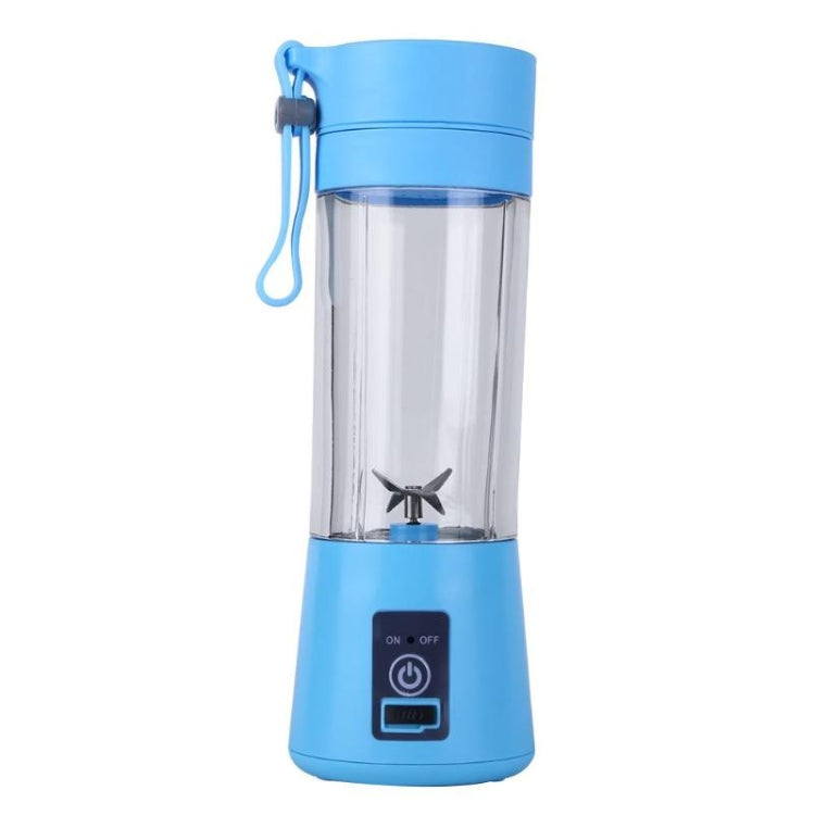 USB Rechargeable Electric Automatic Vegetable Fruit Citrus Orange Juice Maker Cup Mixer Bottle (380ML)(4 Blades Blue) - Home & Garden by buy2fix | Online Shopping UK | buy2fix