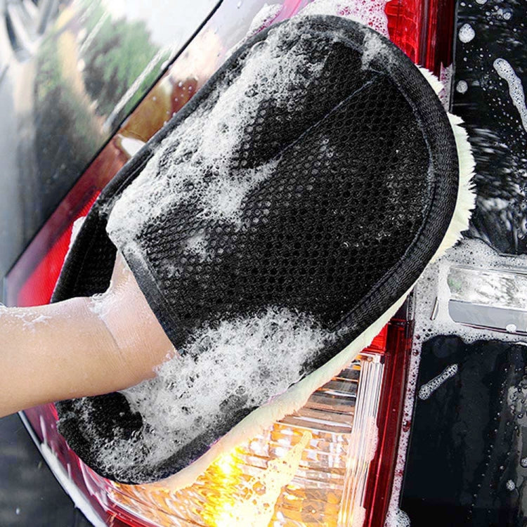 Car Styling Wool Soft Car Washing Gloves Cleaning Brush Motorcycle Washer Care Products - In Car by buy2fix | Online Shopping UK | buy2fix