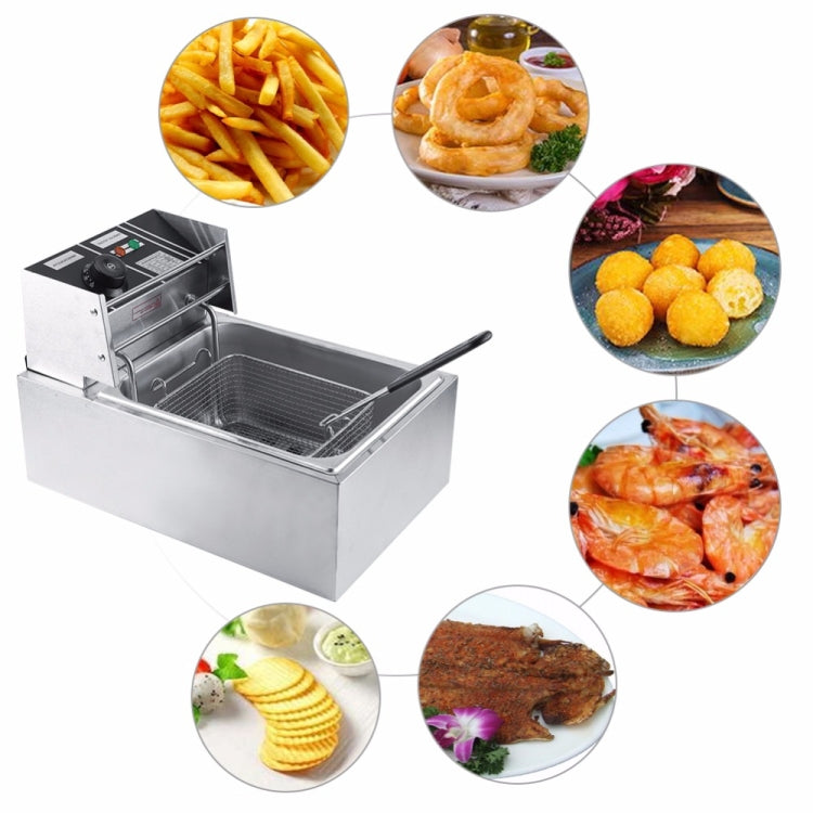 Desktop Thickening Electric Fryer Fried Chicken Legs Fries Stainless Steel Electric Fryer With Basket(Single Cylinder Single Screen) - Home & Garden by buy2fix | Online Shopping UK | buy2fix