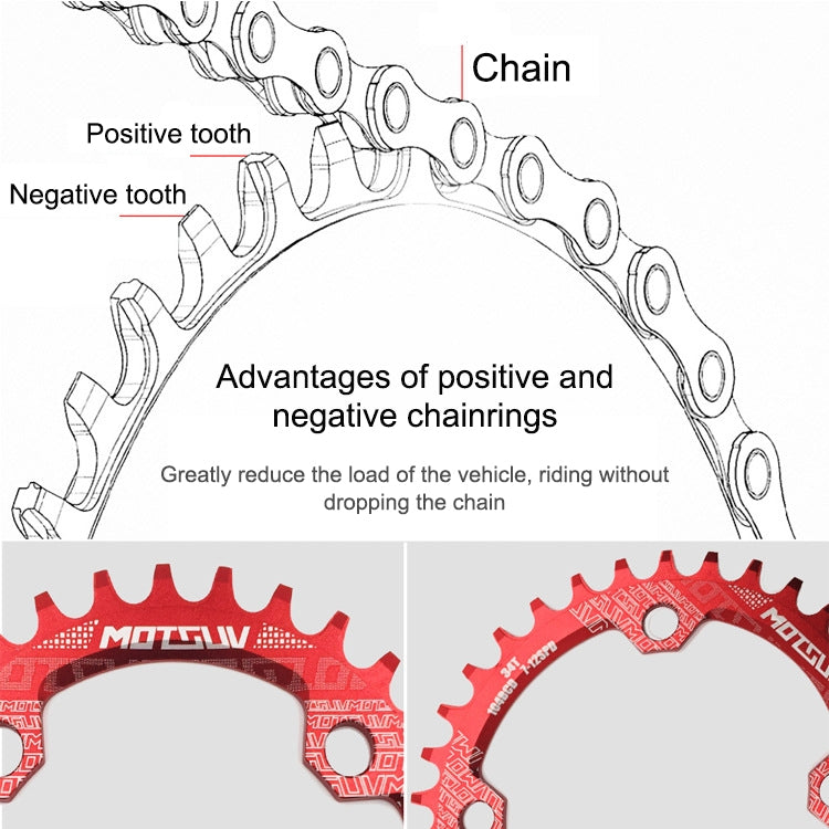 MOTSUV Narrow Wide Chainring MTB  Bicycle 104BCD Tooth Plate Parts(Green) - Outdoor & Sports by MOTSUV | Online Shopping UK | buy2fix