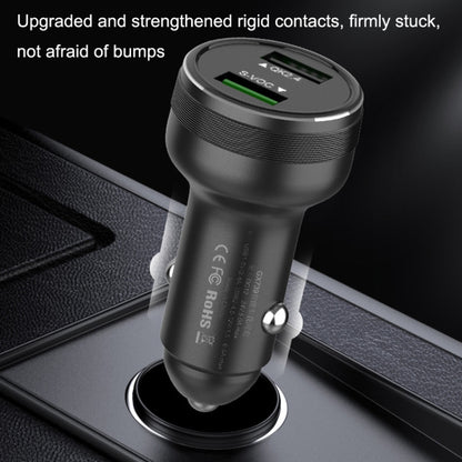 QIAKEY GX739 Dual USB Fast Charge Car Charger(Black) - Car Charger by QIAKEY | Online Shopping UK | buy2fix