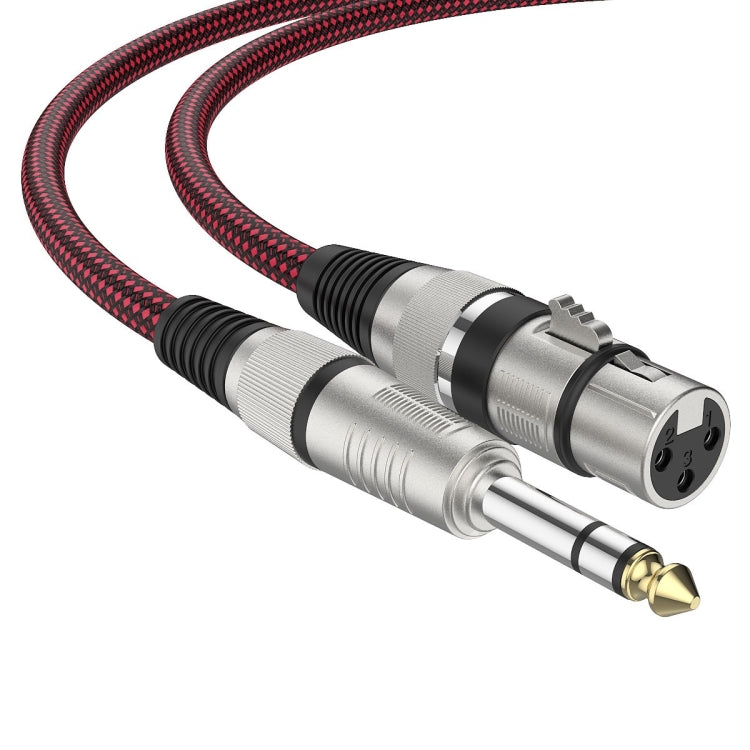 1.8m Red and Black Net TRS 6.35mm Male To Caron Female Microphone XLR Balance Cable -  by buy2fix | Online Shopping UK | buy2fix