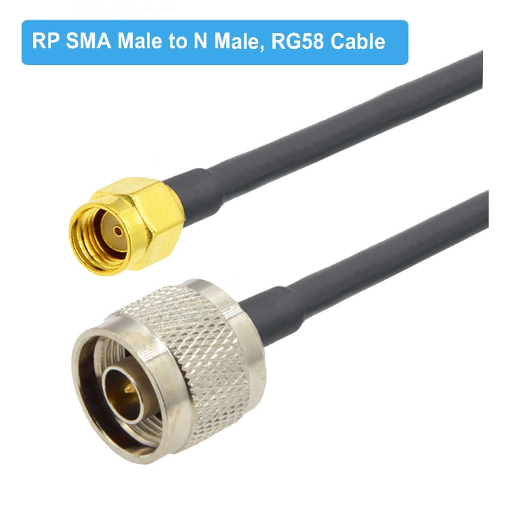 RP-SMA Male to N Male RG58 Coaxial Adapter Cable, Cable Length:1m - Connectors by buy2fix | Online Shopping UK | buy2fix