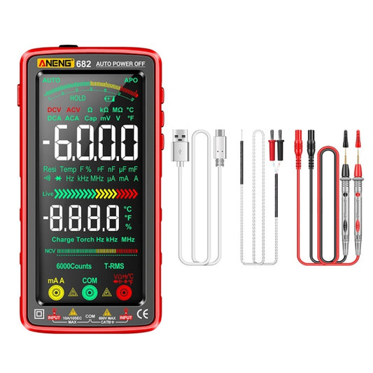 ANENG 682 Smart VA Reverse Display Automatic Range Rechargeable Multimeter(Red) - Digital Multimeter by ANENG | Online Shopping UK | buy2fix