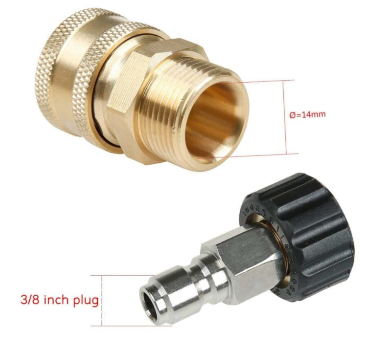Pressure Washer Accessories Quick Connect Car Wash Water Hose Quick Connection, Typle:15-3/8 Male + 15-3/8 Female - Car Washer & Accessories by buy2fix | Online Shopping UK | buy2fix