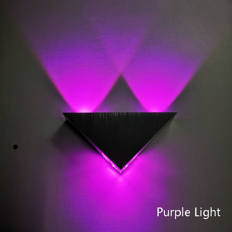9W LED Triangle Wall Light Interior Corridor Aisle Lights(Purple Light) - LED Light by buy2fix | Online Shopping UK | buy2fix