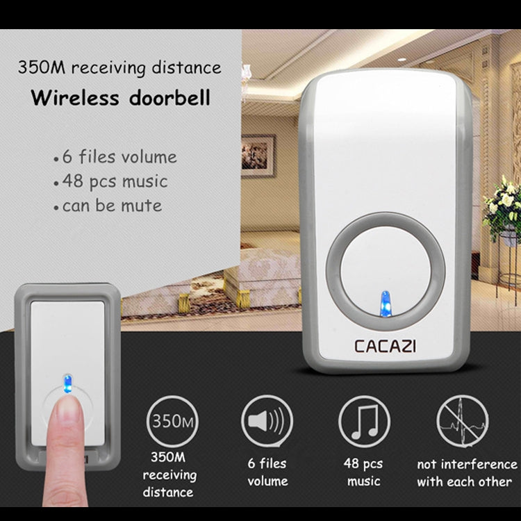 CACAZI W-899 Smart Home Wireless Doorbell Remote Control Doorbell, Style:UK Plug - Wireless Doorbell by CACAZI | Online Shopping UK | buy2fix