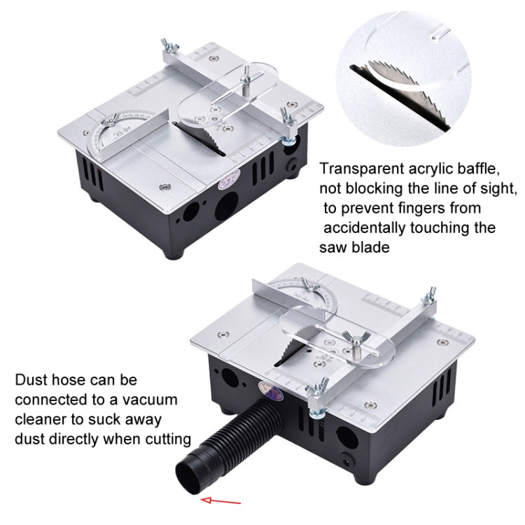 S3  96W Liftable Table Mini Table Saw Aluminum Cutting Machine,Spec: Black Standard(EU Plug) - Electric Saws & Accessories by buy2fix | Online Shopping UK | buy2fix