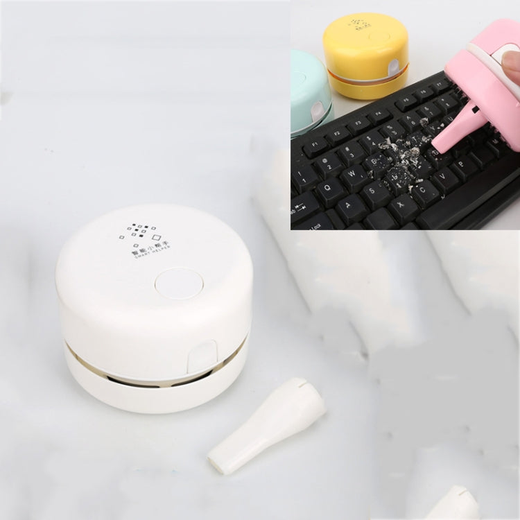 Handheld Desktop Vacuum Cleaner Mini Keyboard Student Eraser Desktop Cleaner Sweeper(Pearl White) - Computer & Networking by buy2fix | Online Shopping UK | buy2fix