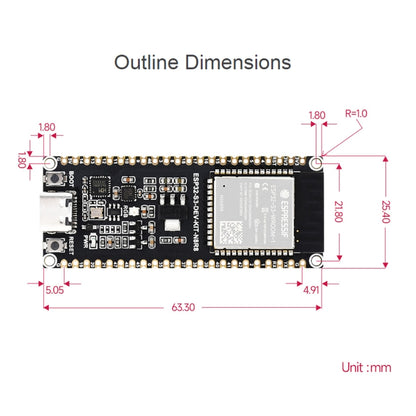 Waveshare ESP32-S3 Microcontroller 2.4GHz Wi-Fi Development Board ESP32-S3-WROOM-1-N8R8 Module Standard Ver. With Pinheader - Consumer Electronics by Waveshare | Online Shopping UK | buy2fix