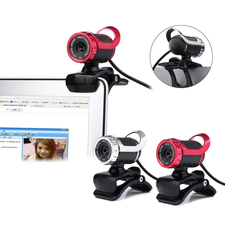 HXSJ A859 480P Computer Network Course Camera Video USB Camera Built-in Sound-absorbing Microphone(Red) - HD Camera by HXSJ | Online Shopping UK | buy2fix