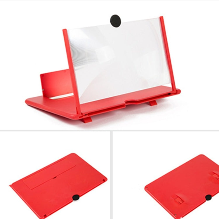 Pull-out Mobile Phone Screen Magnifier 3D Video Desktop Mobile Phone Holder, Size:10 inch(Red) - Screen Magnifier by buy2fix | Online Shopping UK | buy2fix