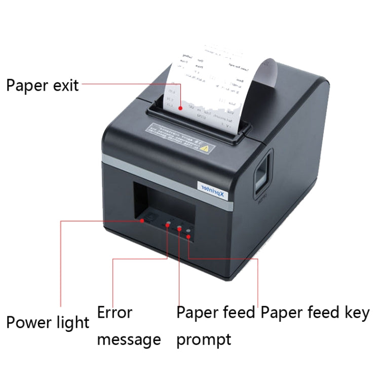 Xprinter XP-N160II Thermal Ticket Printing Machine Bluetooth Receipt Printer, Style:EU Plug(Gray) - Printer by Xprinter | Online Shopping UK | buy2fix