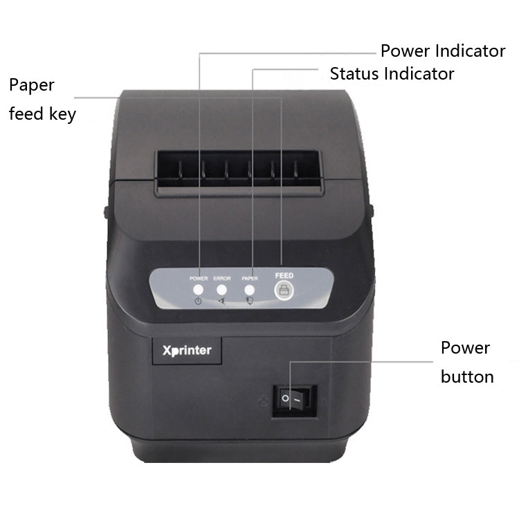 Xprinter XP-Q200II Thermal Small Receipt Printer Catering And Kitchen Receipt Printer 80mm Cutter, Interface Type:LAN Interface(UK Plug) - Printer by Xprinter | Online Shopping UK | buy2fix