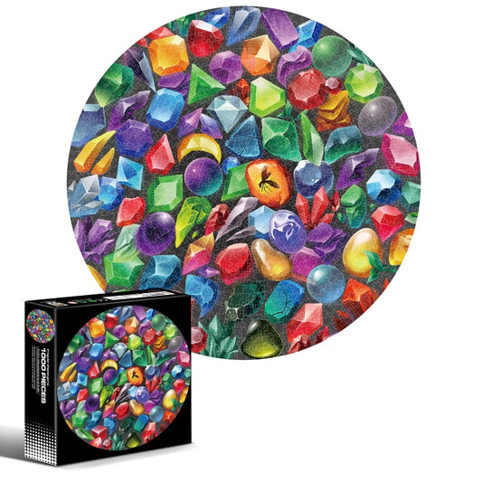 Round Shape Irregular Plane Puzzle Jigsaw Toy 1000 Pieces(Gemstone) - Puzzle Toys by buy2fix | Online Shopping UK | buy2fix