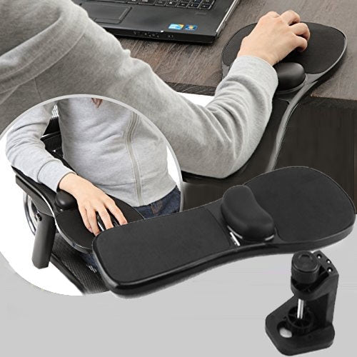 Rotation Computer Desktop Laptop Mouse Tray Elbow Pad Wrist Rest Plate Support Install on Desk and Chair - Computer & Networking by buy2fix | Online Shopping UK | buy2fix