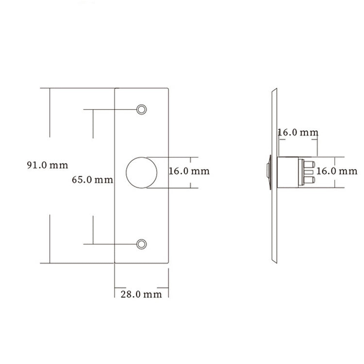 S28 Stainless Steel Narrow Strip Self-reset Electronic Access Control System Switch Out Button - Security by buy2fix | Online Shopping UK | buy2fix