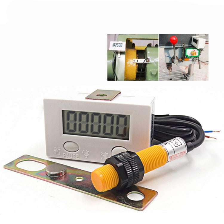 LCD Digital Display Punch Magnetic Induction Reciprocating Rotary Electronic Counter - Home & Garden by buy2fix | Online Shopping UK | buy2fix