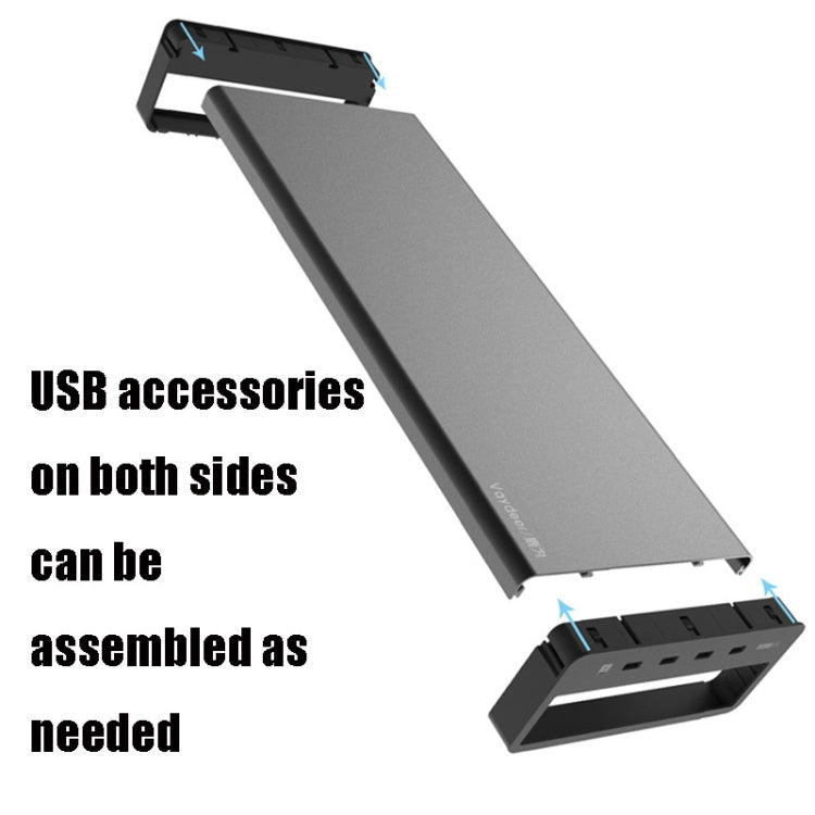 Vaydeer Metal Display Increase Rack Multifunctional Usb Wireless Laptop Screen Stand, Style:L-Top Configuration-Black(2xSplitter+8xUSB3.0) - Computer & Networking by Vaydeer | Online Shopping UK | buy2fix