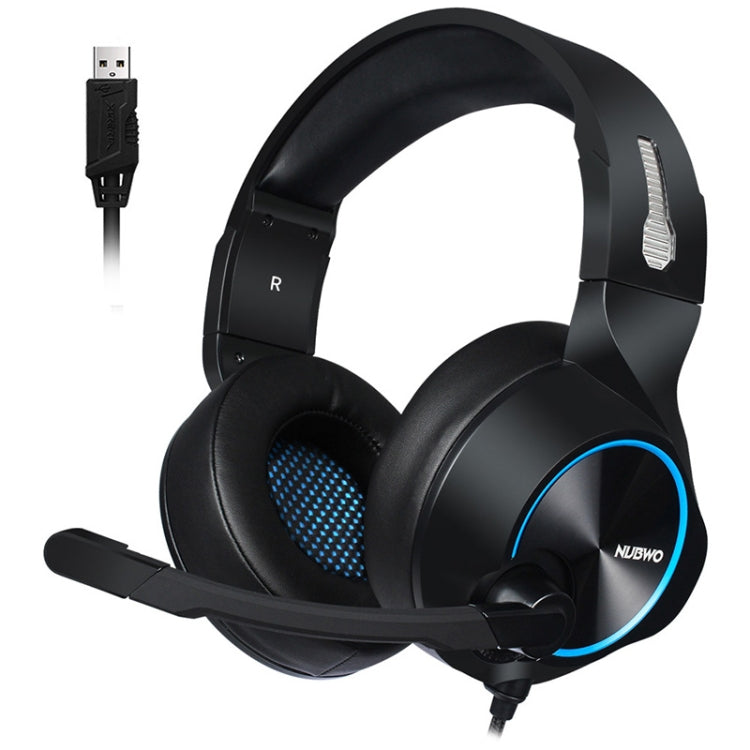 NUBWO N11 Gaming Subwoofer Headphone with Mic, Style:Single USB(Black and Blue) - Multimedia Headset by NUBWO | Online Shopping UK | buy2fix