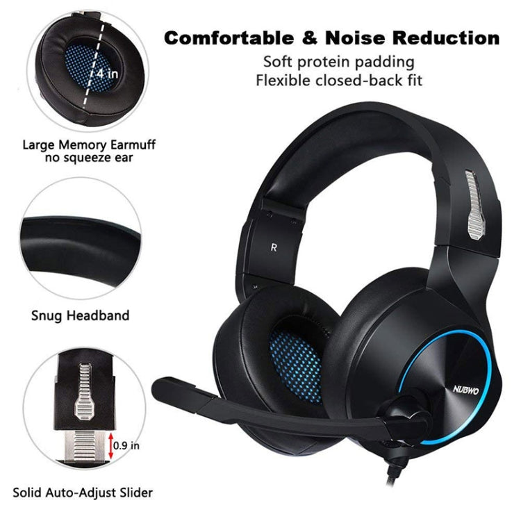 NUBWO N11 Gaming Subwoofer Headphone with Mic, Style:Single USB(Black and Blue) - Multimedia Headset by NUBWO | Online Shopping UK | buy2fix