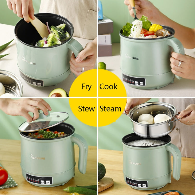 Multi-Function Electric-Cooker Mini Dormitory Student Cooking Rice Stir Frying Non-Stick Pot, 110V US Plug, Colour: Green Smart Single Pot(1.7L) - Home & Garden by buy2fix | Online Shopping UK | buy2fix