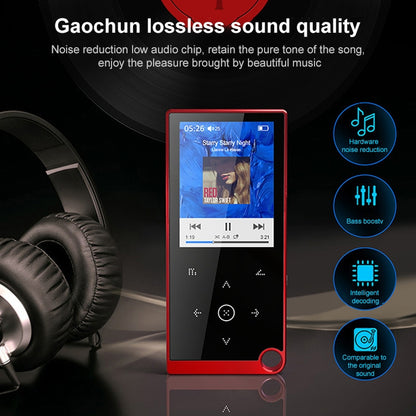E05 2.4 inch Touch-Button MP4 / MP3 Lossless Music Player, Support E-Book / Alarm Clock / Timer Shutdown, Memory Capacity: 16GB Bluetooth Version(Red) - Consumer Electronics by buy2fix | Online Shopping UK | buy2fix