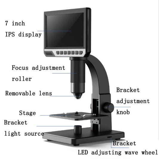 2000X 7 Inch Microbial Cell Observation Microscope Electronic Digital Magnifying Glass - Consumer Electronics by buy2fix | Online Shopping UK | buy2fix