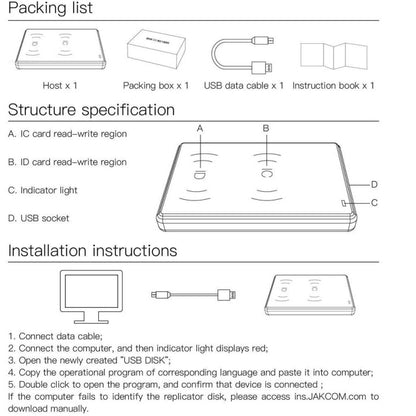 JAKCOM CD2 Access Control Proximity Card Duplicator RFID/ICID Card Reader Card Reader - Access Card by JAKCOM | Online Shopping UK | buy2fix