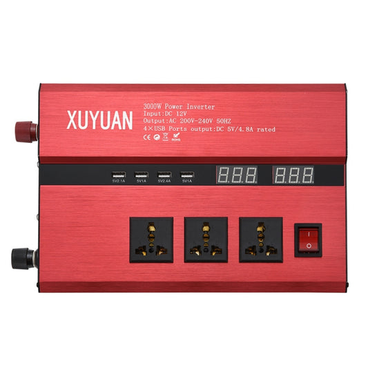 XUYUAN 3000W Car Inverter USB Display Charging Converter, Specification: 12V to 220V - Modified Square Wave by buy2fix | Online Shopping UK | buy2fix