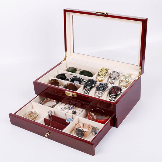 Wooden Baking Paint Watch Box Jewelry Storage Display Box(6+3 Double-layer Paint) - Watch Storages by buy2fix | Online Shopping UK | buy2fix