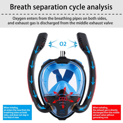 Snorkeling Mask Double Tube Silicone Full Dry Diving Mask Adult Swimming Mask Diving Goggles, Size: L/XL(Black/Black) - DJI & GoPro Accessories by buy2fix | Online Shopping UK | buy2fix
