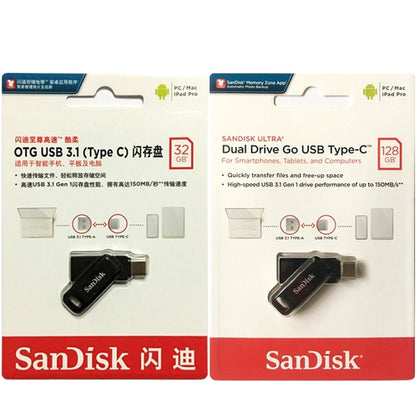 SanDisk Type-C + USB 3.1 Interface OTG High Speed Computer Phone U Disk, Colour: SDDDC3 Black Plastic Shell, Capacity: 32GB - USB Flash Drives by SanDisk | Online Shopping UK | buy2fix