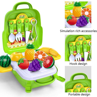 Educational Toys Children Simulation Pretend Play House Toys Kit Backpack(Vegetable and Fruit) - Pretend Play Toys by buy2fix | Online Shopping UK | buy2fix