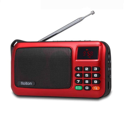 Rolton W405 Portable Mini FM Radio TF Card USB Receiver Music Player with LED Display(Red) - Radio Player by Rolton | Online Shopping UK | buy2fix