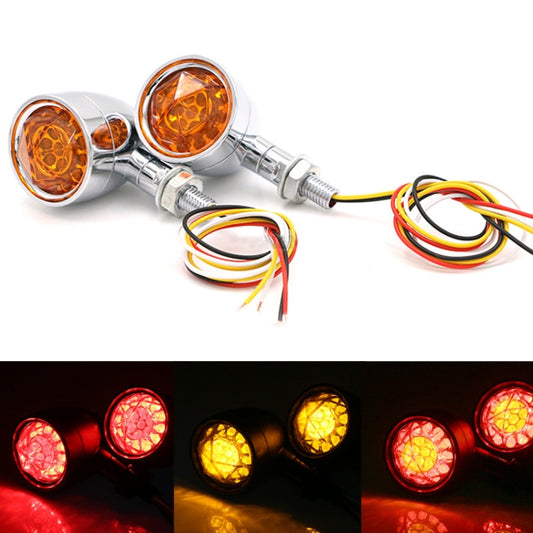 Motorcycle Universal Retro LED Turn Signal Light(Electroplating Shell Yellow Cover) - Turn Signal by buy2fix | Online Shopping UK | buy2fix