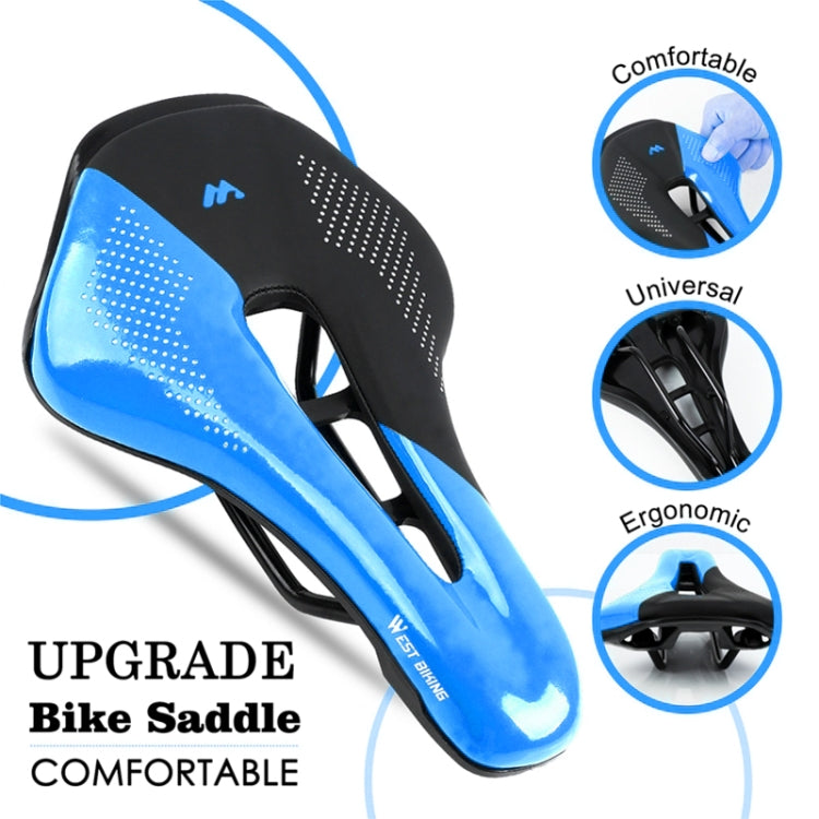 WEST BIKING Cycling Seat Hollow Breathable Comfortable Saddle Riding Equipment(Black Blue) - Outdoor & Sports by WEST BIKING | Online Shopping UK | buy2fix