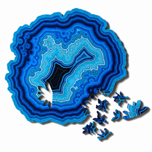 Allotype Agate Puzzle Difficult Wooden Jigsaw Puzzle Toy(Blue) - Puzzle Toys by buy2fix | Online Shopping UK | buy2fix